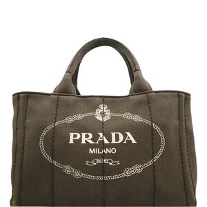 Prada canapa Olive Canvas Tote Bag